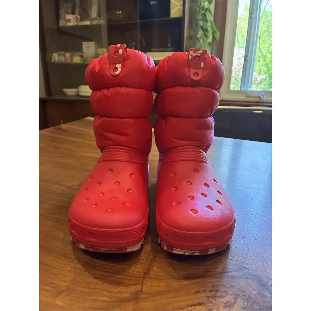 Crocs Neo Puff Boots Toddlers Size J6 Classic Lined Pink Winter Lined